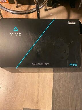 HTC VIVE VR Headset Box with Cyan Accents - Black
